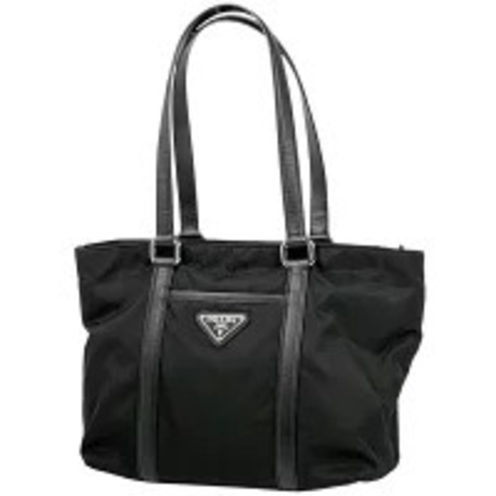 Prada Tessuto Crossbody Plate Tote Bag Shoulder Nero Black